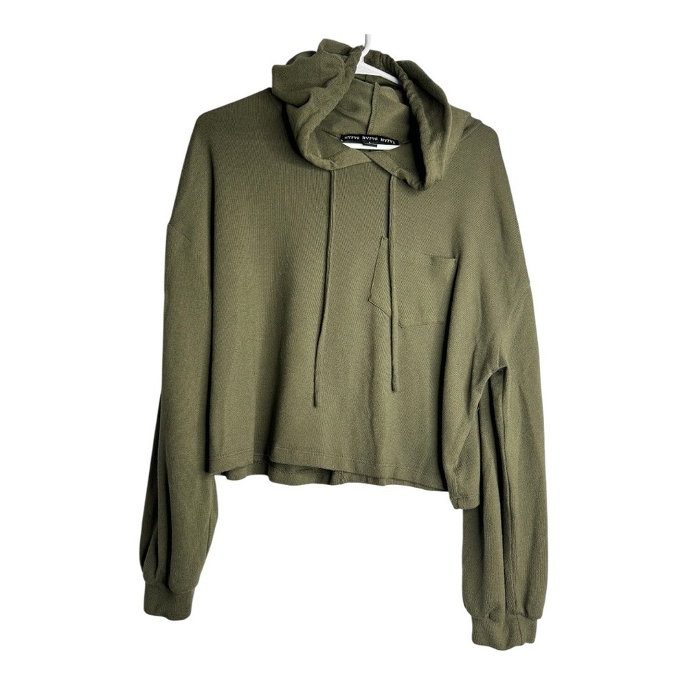 HYFVE Olive Green Cropped Hoodie